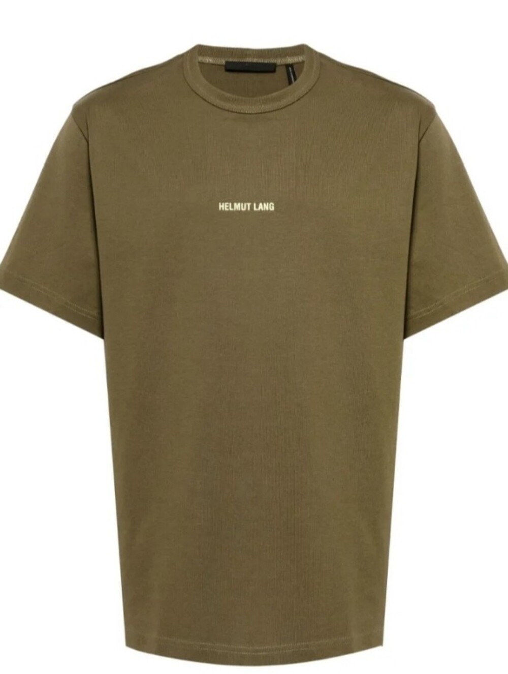 Helmut Lang: Men’s Olive Logo Crewneck T-Shirt